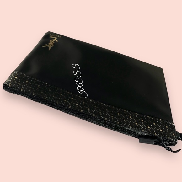 Black/Gold (Faux-Leather) YSL Beauty (Yves Saint Laurent) Cosmetic-Makeup Bag - Picture 15 of 16